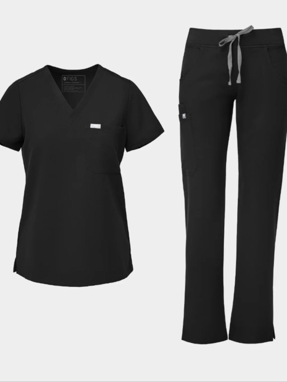 XXS figs black scrub set, great condition